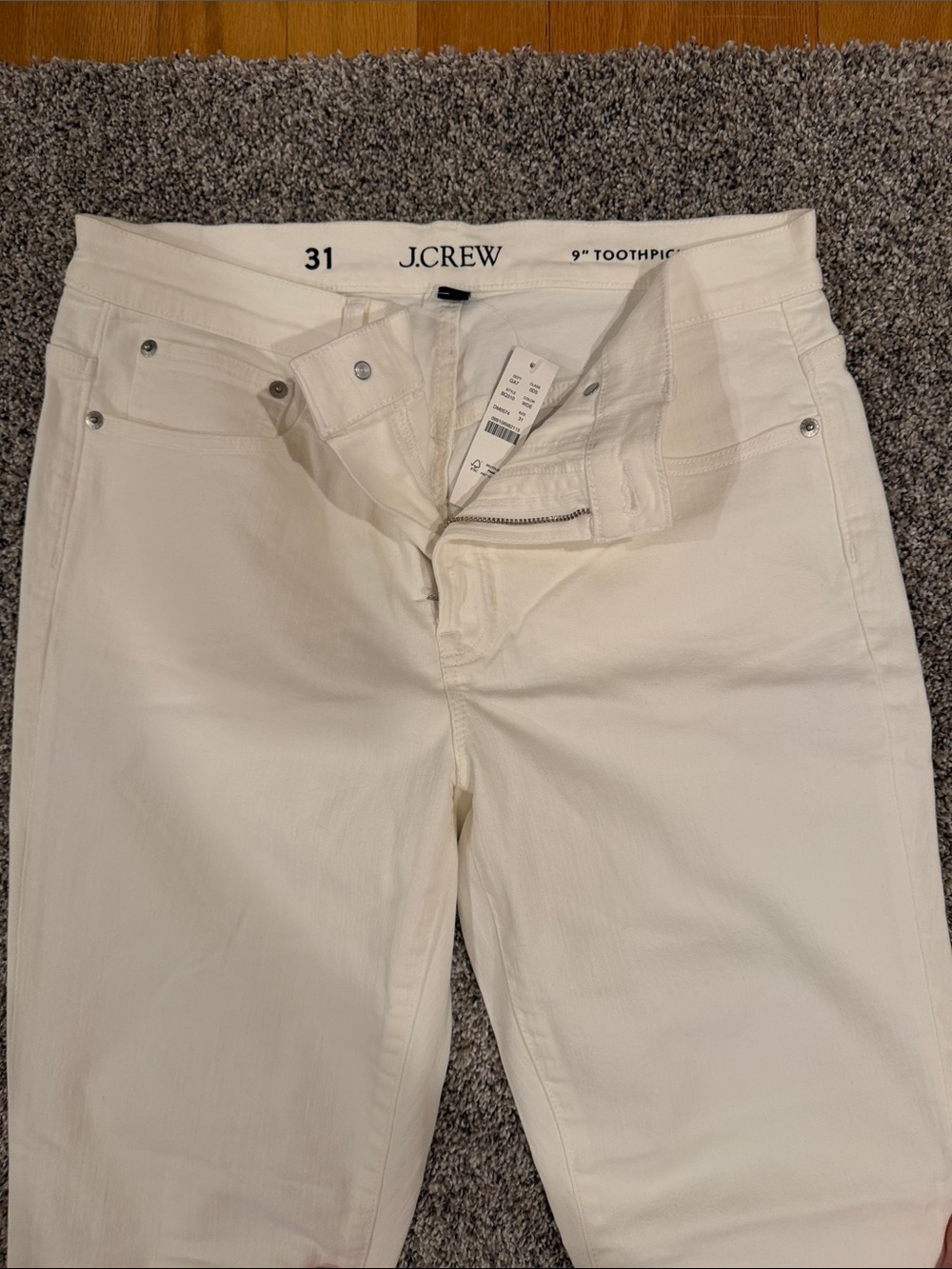 J.Crew Women's Toothpick Jeans in White